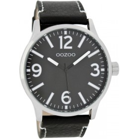 OOZOO Timepieces 45mm Black Leather Strap C7409